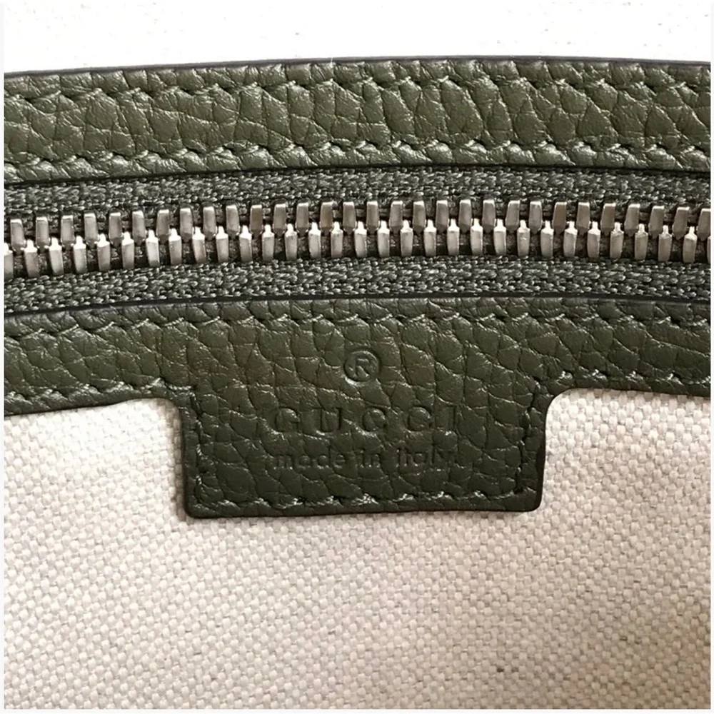 Green Jumbo GG Embossed Leather Medium Flap Messenger Bag used  photo shoot - Picture 4 of 10